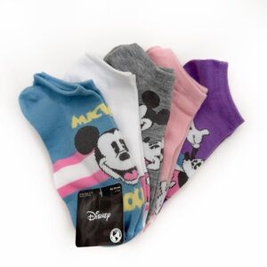 Disney Mickey Mouse Womens No Show Socks 5 Pairs Gift Disneyland Disney World